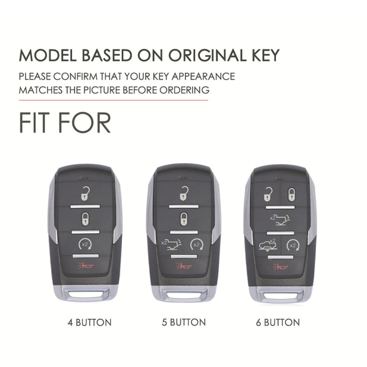 For Dodge Ram 5-button C162 Car Key Leather Protective Case (Black)