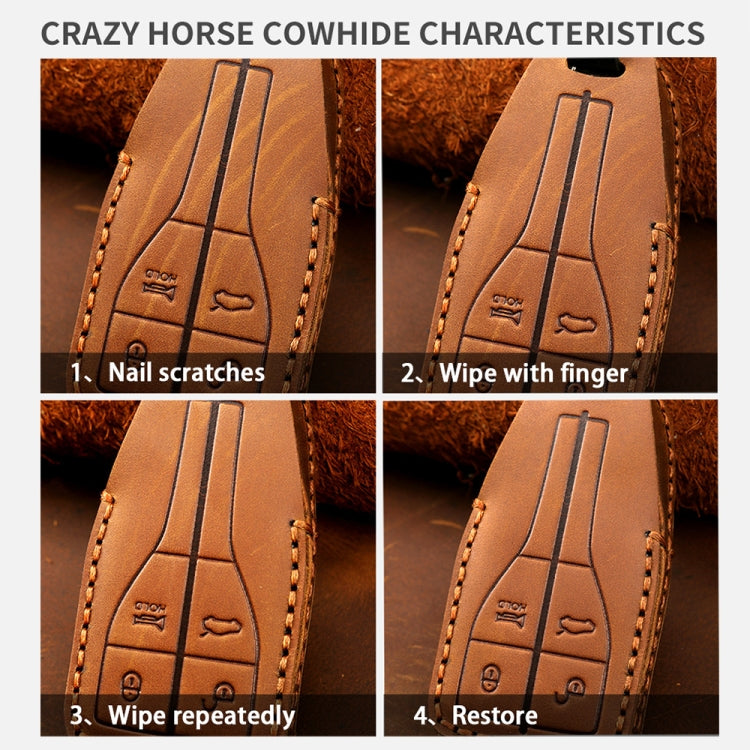 For Dodge Ram 6-button C163 Car Key Leather Protective Case (Blue)