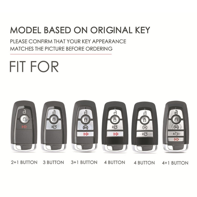 For Ford F-150 4-button C072 Car Key Leather Protective Case (Black)