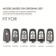 For Ford F-150 4-button C072 Car Key Leather Protective Case (Black)