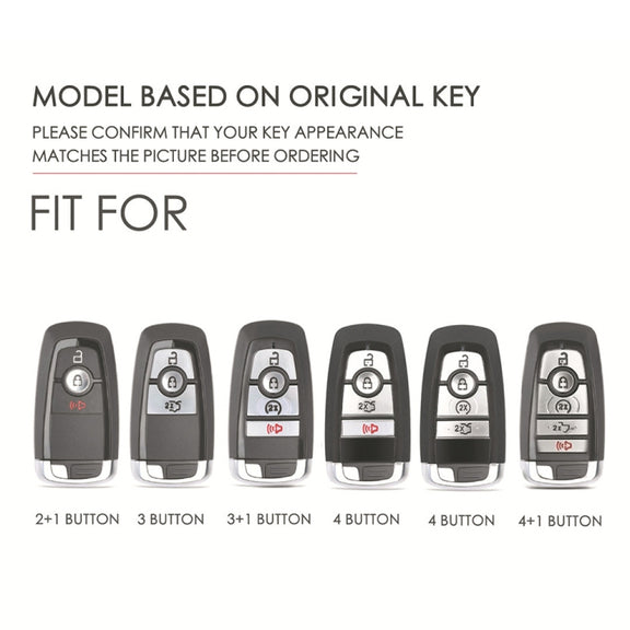 For Ford F-150 5-button C073 Car Key Leather Protective Case (Brown)