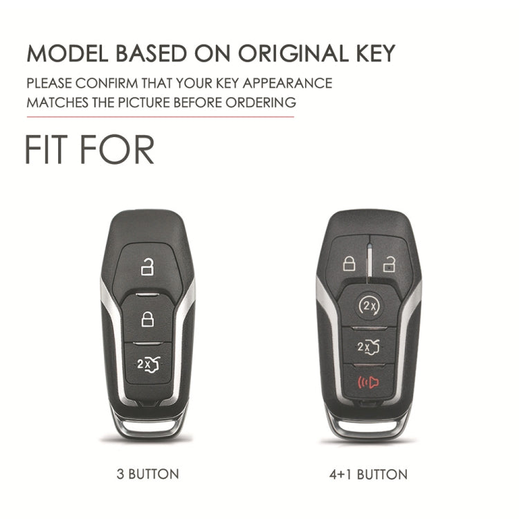 For Ford F-150 3-button C074 Car Key Leather Protective Case (Brown)