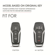 For Ford F-150 3-button C074 Car Key Leather Protective Case (Brown)