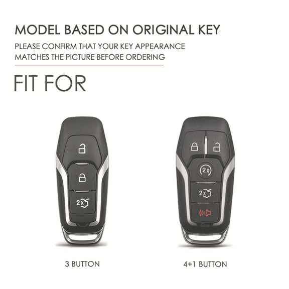 For Ford F-150 3-button C074 Car Key Leather Protective Case (Brown)