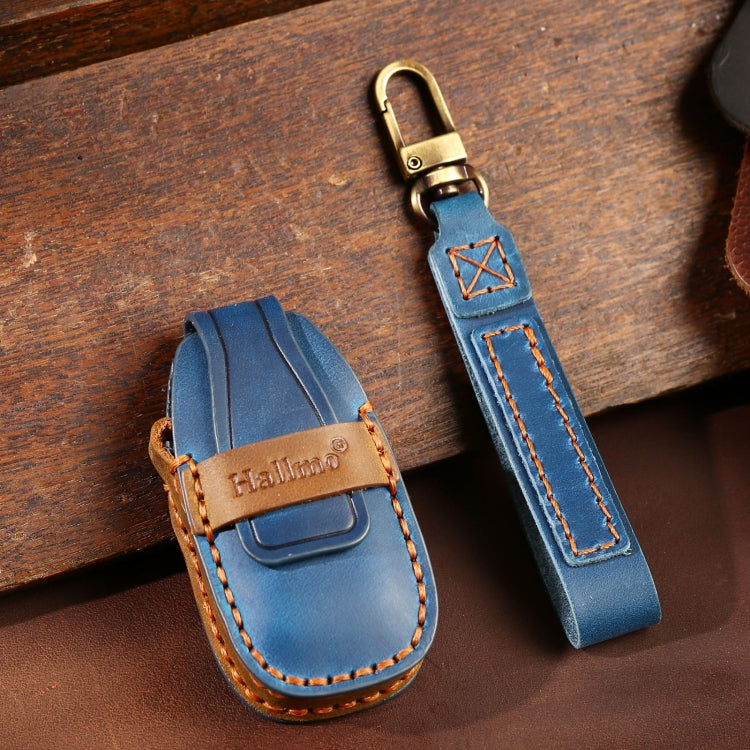 For Ford Focus/Mondeo/Maverick/Explorer/Escort/Edge 2017-2018 C231 Car Key Leather Protective Case (Blue)