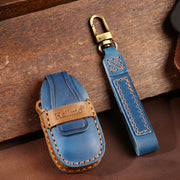 For Ford Focus/Mondeo/Maverick/Explorer/Escort/Edge 2017-2018 C231 Car Key Leather Protective Case (Blue)
