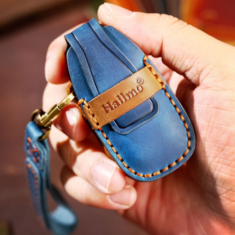 For Ford Focus/Mondeo/Maverick/Explorer/Escort/Edge 2017-2018 C231 Car Key Leather Protective Case (Blue)