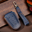 For Cadillac / CT5 / CT6 / XT6 4-button C086 Car Key Leather Protective Case (Blue) - Car Key Cases by PMC TechLife | Online Shopping South Africa | PMC TechLife | Buy Now Pay Later Mobicred