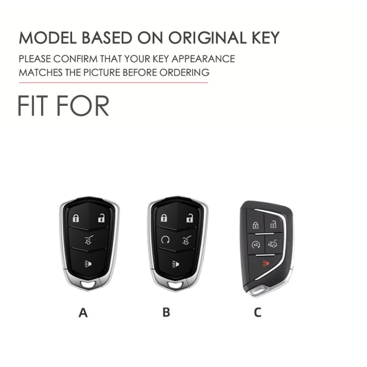For Cadillac / CT5 / CT6 / XT6 4-button C086 Car Key Leather Protective Case (Brown)
