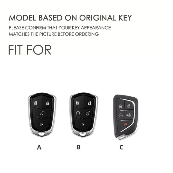 For Cadillac / CT5 / CT6 / XT6 4-button C086 Car Key Leather Protective Case (Brown)