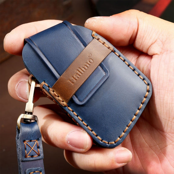 For Cadillac / CT5 / CT6 / XT6 5-button C087 Car Key Leather Protective Case (Blue)