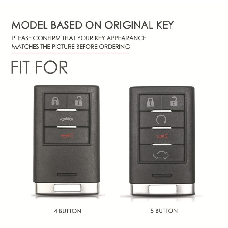 For Cadillac 4-button C090 Car Key Leather Protective Case (Blue)