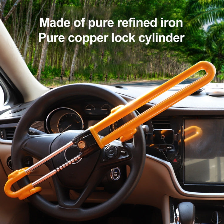 Car Steering Wheel Anti-Theft Lock Retractable Self-Defense Lock (Red)