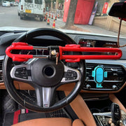 Car Steering Wheel Anti-Theft Lock Retractable Self-Defense Lock (Red)