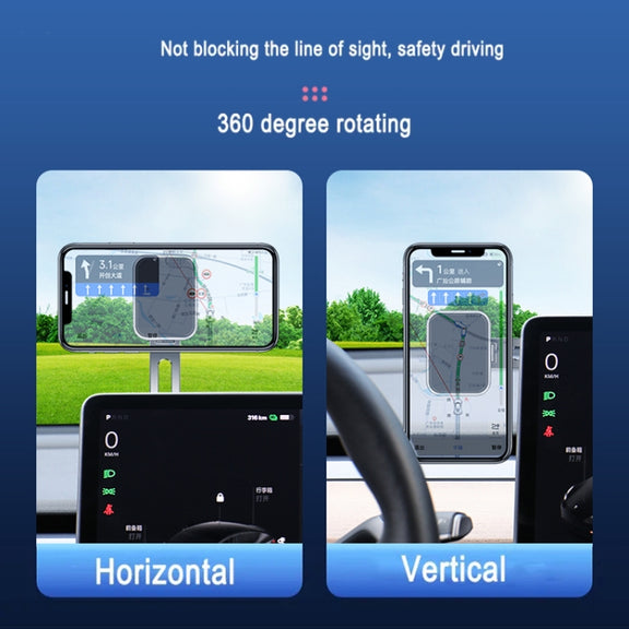 F52 Magnetic Car Floating Screen Phone Navigation Holder (Black)