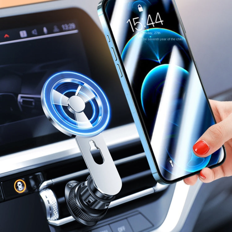 F73 MagSafe Magnetic Suction 360 Degree Rotating Car Phone Holder (Silver)