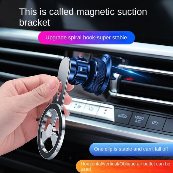 F73 MagSafe Magnetic Suction 360 Degree Rotating Car Phone Holder (Black)