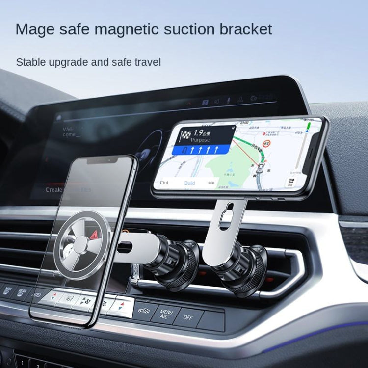 F73 MagSafe Magnetic Suction 360 Degree Rotating Car Phone Holder (Silver)