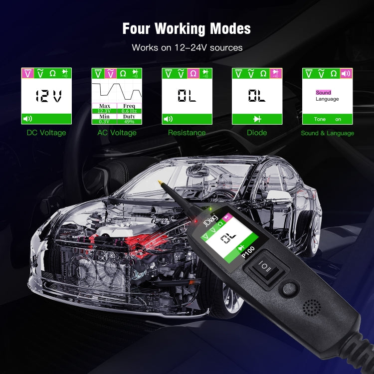 TopDiag P100 Car Circuit Intelligent Analyzer Diagnostic Instrument, Cable Length: 10m