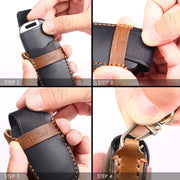 For Lexus 4-button Hallmo Car Cowhide Leather Key Protective Cover Key Case(Brown)