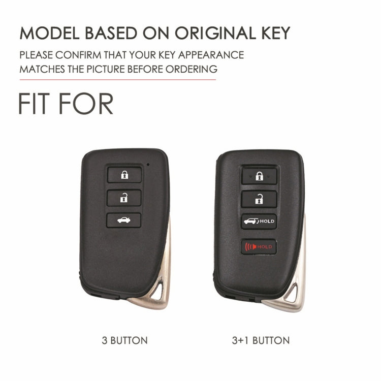 For Lexus 4-button Hallmo Car Cowhide Leather Key Protective Cover Key Case(Blue)