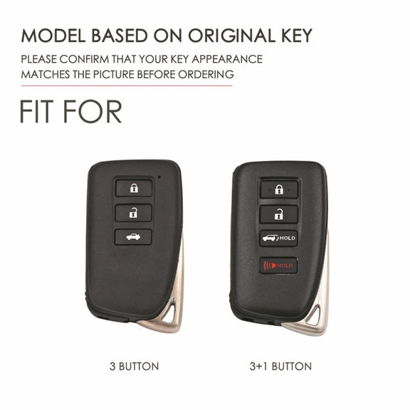 For Lexus 4-button Hallmo Car Cowhide Leather Key Protective Cover Key Case(Blue)