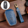 For Lincoln Hallmo Car Cowhide Leather Key Protective Cover Key Case(Blue) - Car Key Cases by Hallmo | Online Shopping South Africa | PMC TechLife | Buy Now Pay Later Mobicred