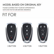 For Chevrolet 4-button Hallmo Car Cowhide Leather Key Protective Cover Key Case(Black)