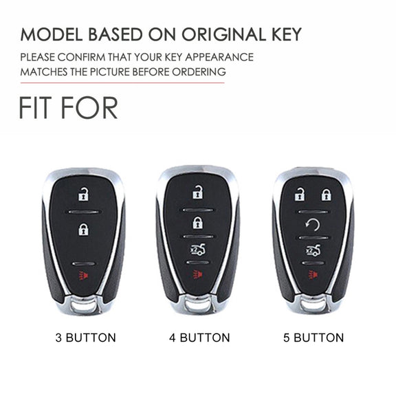 For Chevrolet 4-button Hallmo Car Cowhide Leather Key Protective Cover Key Case(Black)