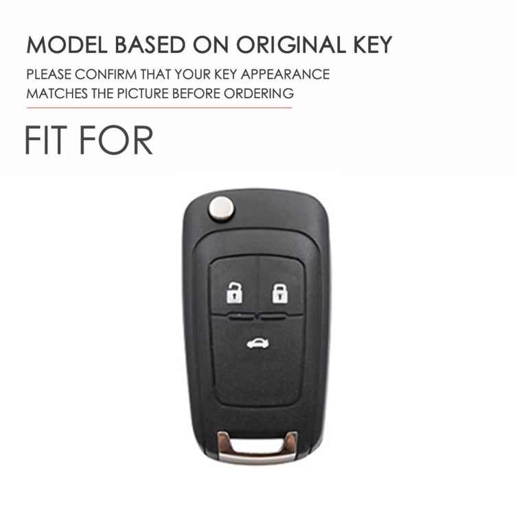 For Chevrolet Folding Hallmo Car Cowhide Leather Key Protective Cover Key Case(Brown)