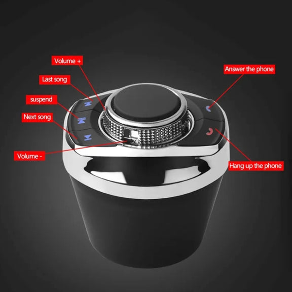 Multifunctional Car Cup Holder Wireless Knob Button Steering Wheel Button Remote Control without Light