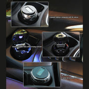 N12B Car Creative Ashtray Solar Power With Light And Cover Car Supplies (Silver)