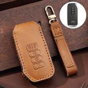 For Kia 5-button Hallmo Car Cowhide Leather Key Protective Cover Key Case(Brown)