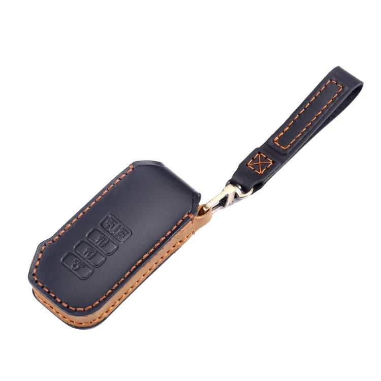 For Kia 5-button Hallmo Car Cowhide Leather Key Protective Cover Key Case(Blue)