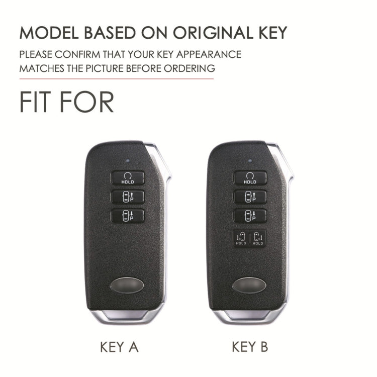 For Kia 5-button Hallmo Car Cowhide Leather Key Protective Cover Key Case(Blue)