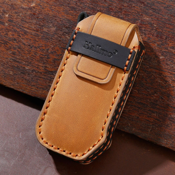 For Kia 5-button Hallmo Car Cowhide Leather Key Protective Cover Key Case(Blue)