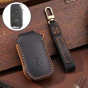 For Kia Sorento / Seltos 2021 / K5 Hallmo Car Cowhide Leather Key Protective Cover Key Case(Black)