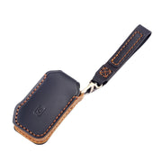 For Kia Sorento / Seltos 2021 / K5 Hallmo Car Cowhide Leather Key Protective Cover Key Case(Blue)