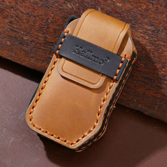 For Kia Sorento / Seltos 2021 / K5 Hallmo Car Cowhide Leather Key Protective Cover Key Case(Brown)