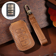 For Kia K4 Hallmo Car Cowhide Leather Key Protective Cover Key Case(Brown)