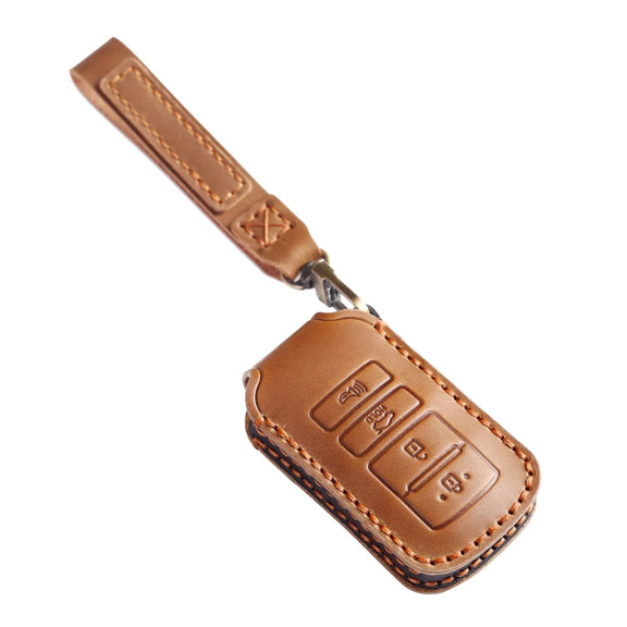 For Kia K4 Hallmo Car Cowhide Leather Key Protective Cover Key Case(Black)