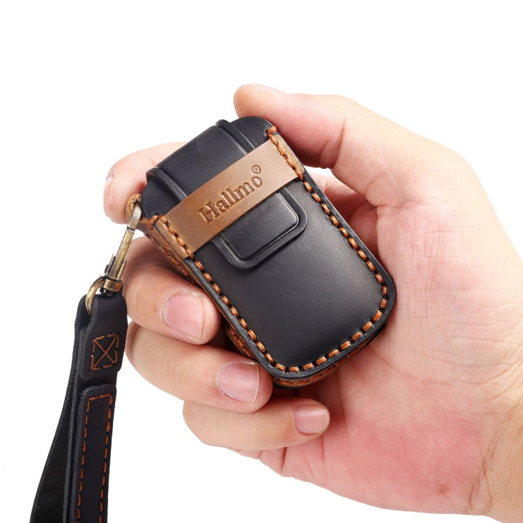 For Kia K4 Hallmo Car Cowhide Leather Key Protective Cover Key Case(Blue)