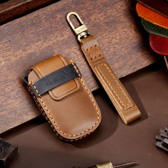 For Kia Sportage R / K5 / K4 / K2 / KX3 Hallmo A Style Car Cowhide Leather Key Protective Cover Key Case(Brown)