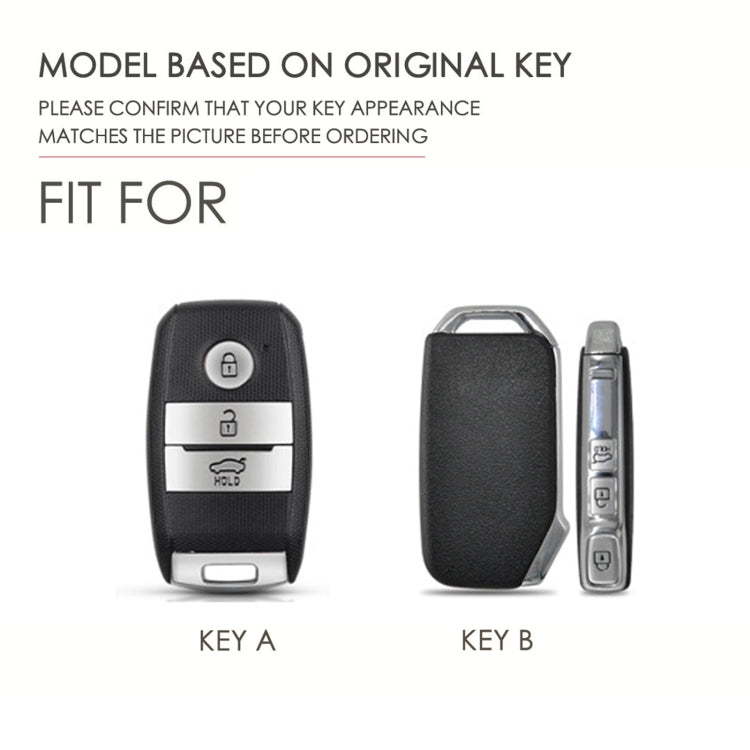 For Kia Sportage R / K5 / K4 / K2 / KX3 Hallmo A Style Car Cowhide Leather Key Protective Cover Key Case(Blue)