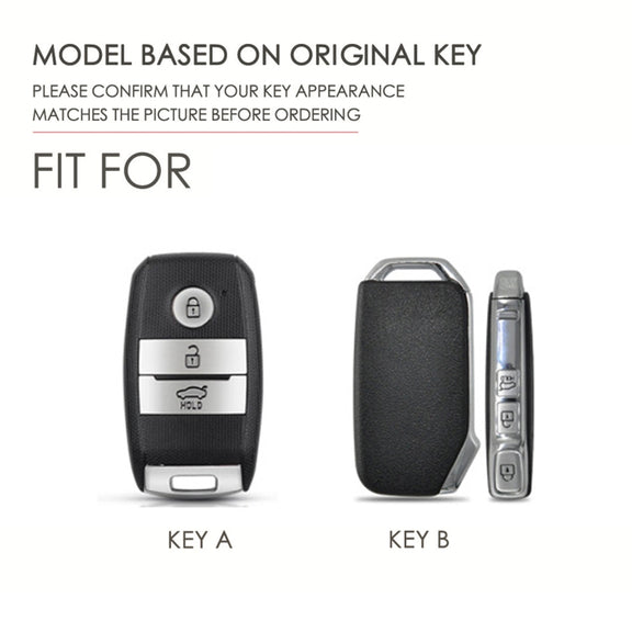 For Kia Sportage R / K5 / K4 / K2 / KX3 Hallmo B Style Car Cowhide Leather Key Protective Cover Key Case(Black)