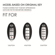 For Nissan 4-button Horn Hallmo Car Cowhide Leather Key Protective Cover Key Case(Blue)