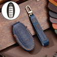 For Nissan 5-button Horn Hallmo Car Cowhide Leather Key Protective Cover Key Case(Blue) - free shipping - PMC TechLife - Order now!