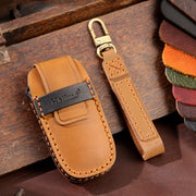 For Nissan Teana / Ariya 2-button Hallmo Car Cowhide Leather Key Protective Cover Key Case(Brown)