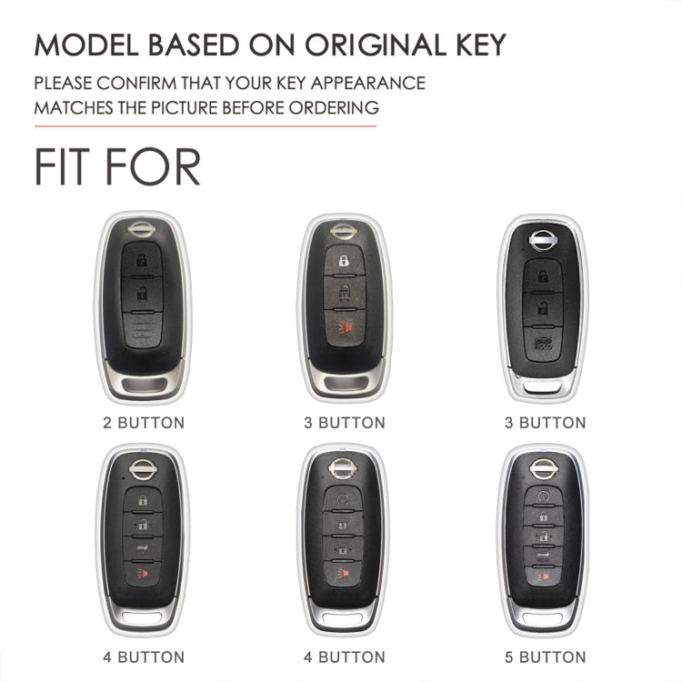 For Nissan Teana / Ariya 4-button Start Hallmo Car Cowhide Leather Key Protective Cover Key Case(Brown)