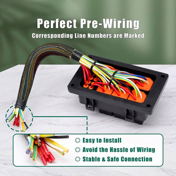 24V 4 Pin Car 6 Slots IP66 Water-resistant Relay Fuse Box with Cable